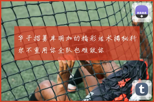 华子招募库明加的精彩话术揭秘科尔不重用你全队也难敌你